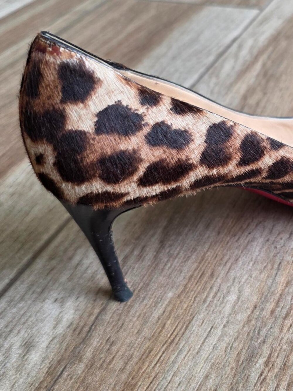 Christian Louboutin Piou Piou 85 Leopard Print Calf Hair Shoes Eur. 39 - Picture 10 of 15